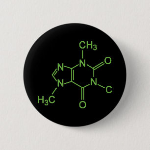 Caffeine Coffee Molecule Chemical Diagram Pinback Button