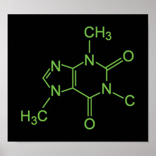 Caffeine Coffee Molecule Chemical Diagram Poster