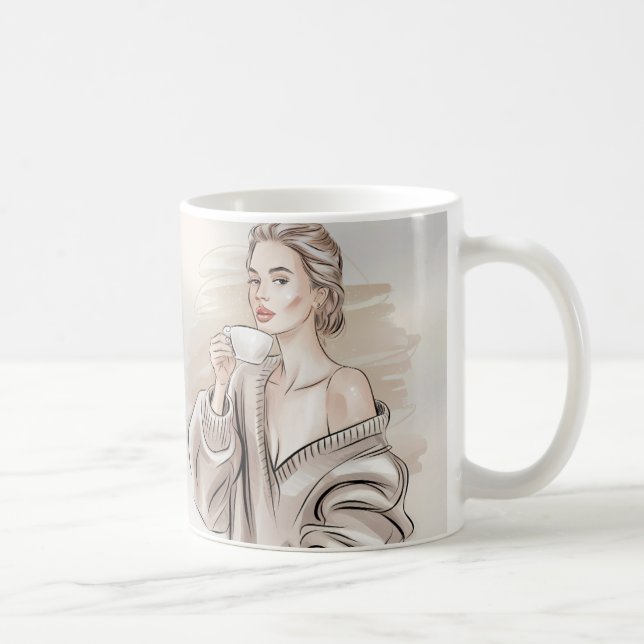 Caffeine & Confidence – Stylish Coffee Mug (Right)