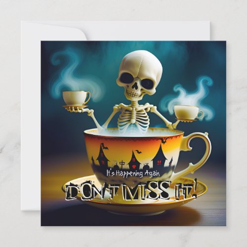 Caffeine Costume Halloween Breakfast Party Annual Invitation