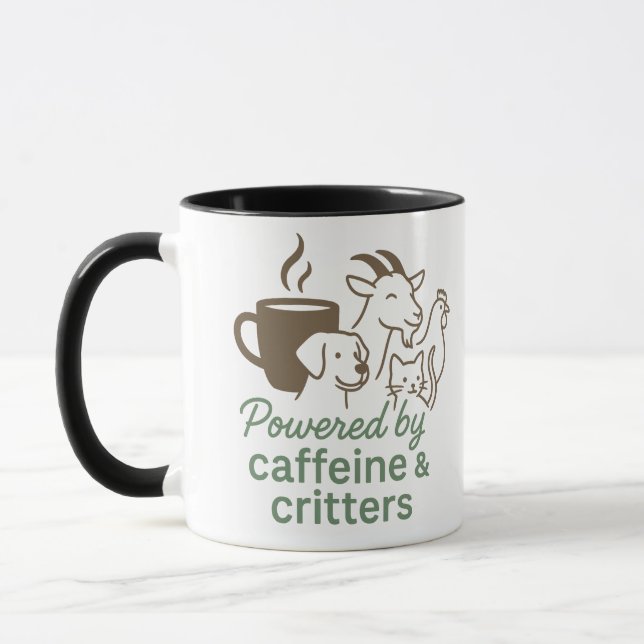 Caffeine & Critters Coffee Mug (Left)