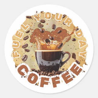 Caffeine First  Classic Round Sticker
