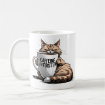 Caffeine First Coffee Mug for Grumpy Coffee Lovers