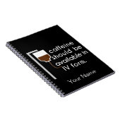 caffeine in IV, nurse humor Notebook (Right Side)