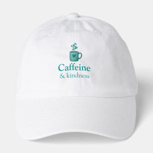 Caffeine & Kindness Teal Coffee Pale Mint Hat