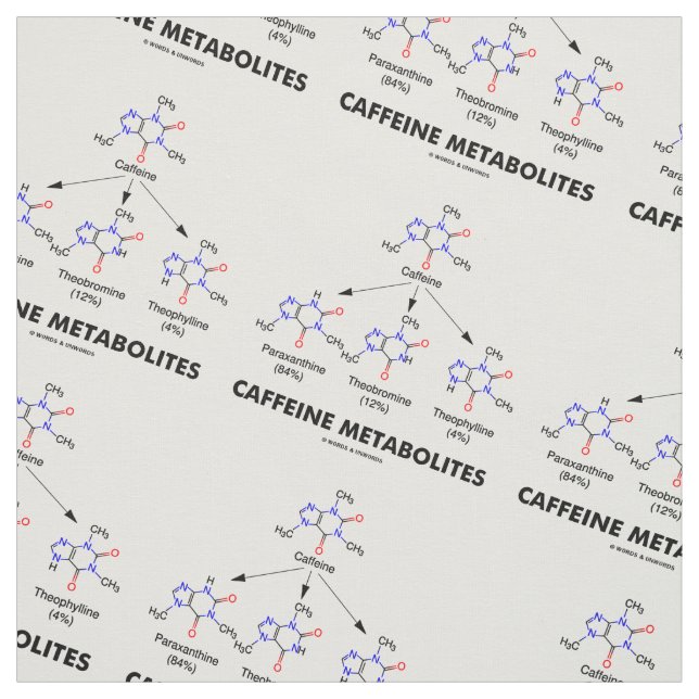 Caffeine Metabolites (Caffeine Molecule Chemistry) Fabric (Swatch)