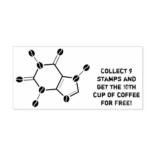 caffeine molecular beans rubber stamp