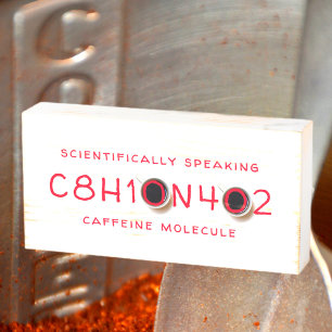 Caffeine Molecular Formula Scientific Fun Wooden Box Sign
