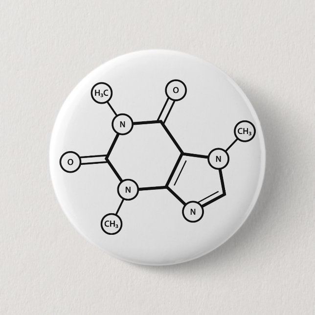 caffeine molecular structure button (Front)
