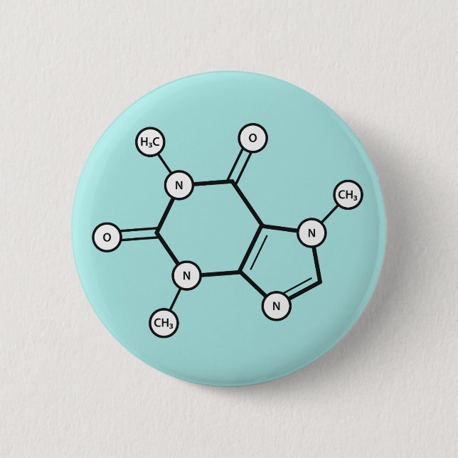 caffeine molecular structure button (Front)