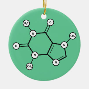 caffeine molecular structure ceramic ornament