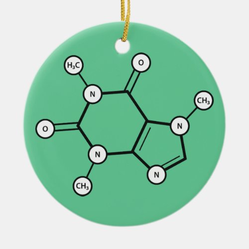 caffeine molecular structure ceramic ornament