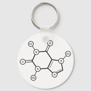 caffeine molecular structure keychain