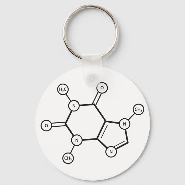 caffeine molecular structure keychain (Front)