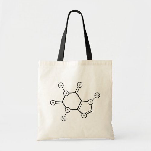 caffeine molecular structure tote bag
