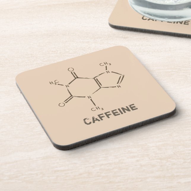 Caffeine Molecule Beverage Coaster (Left Side)