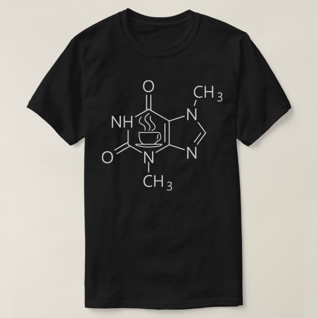 Caffeine Molecule Chemical Coffee lover Chemistry  T-Shirt (Design Front)