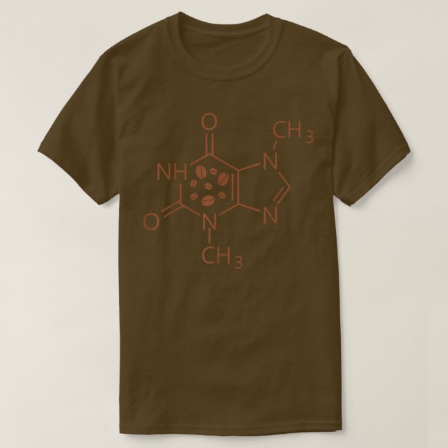 Caffeine Molecule Chemical Coffee lover Chemistry  T-Shirt (Design Front)