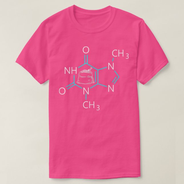 Caffeine Molecule Chemical Coffee Lover Chemistry  T-Shirt (Design Front)