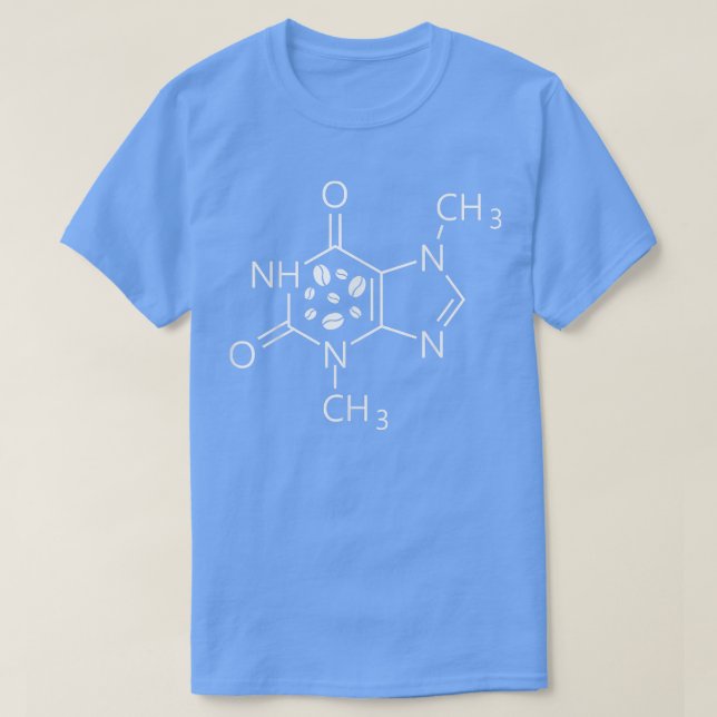 Caffeine Molecule Chemical Coffee Lover Chemistry  T-Shirt (Design Front)