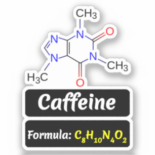 Caffeine Molecule (Chemical Structure Formula) Sticker