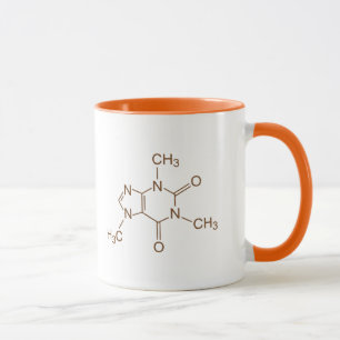 Caffeine Molecule Chemical Symbol Geek Nerd Mug