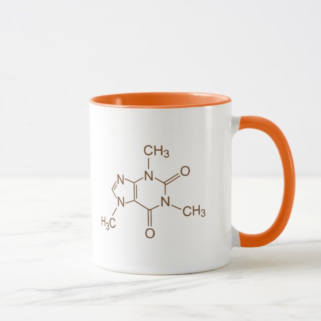 Caffeine Molecule Chemical Symbol Geek Nerd Mug (Right)
