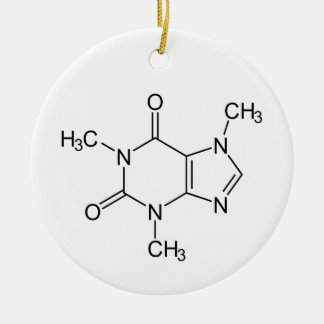 Caffeine Molecule Chemistry Coffee Atoms Ceramic Ornament