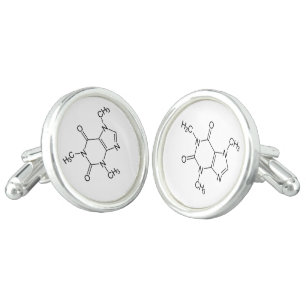 Caffeine Molecule Chemistry Coffee Atoms Cufflinks
