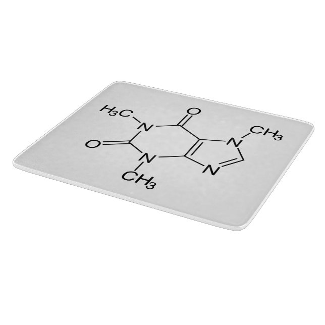 Caffeine Molecule Chemistry Coffee Atoms Cutting Board (Corner)