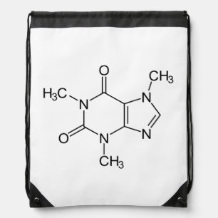 Caffeine Molecule Chemistry Coffee Atoms Drawstring Bag