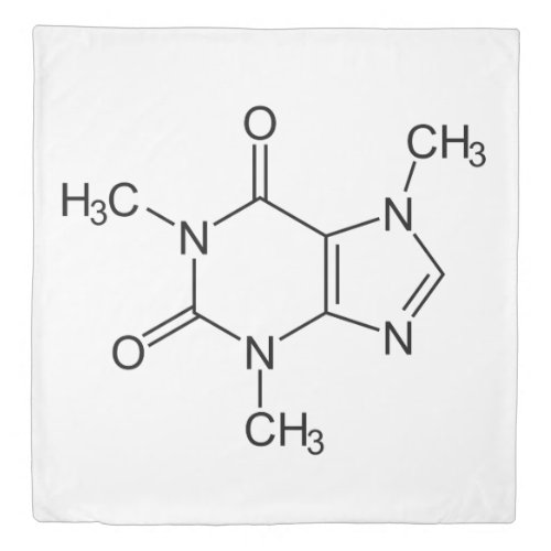 Caffeine Molecule Chemistry Coffee Atoms Duvet Cover