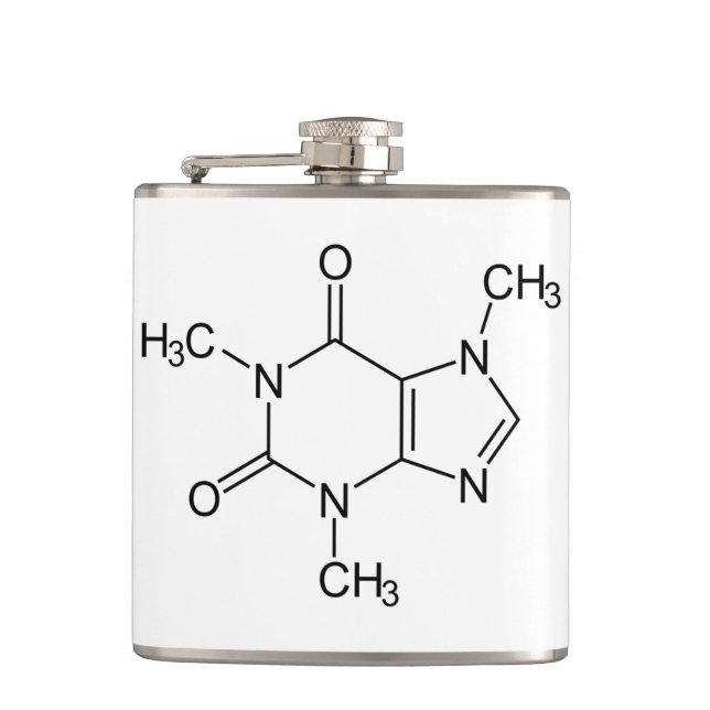Caffeine Molecule Chemistry Coffee Atoms Flask (Front)