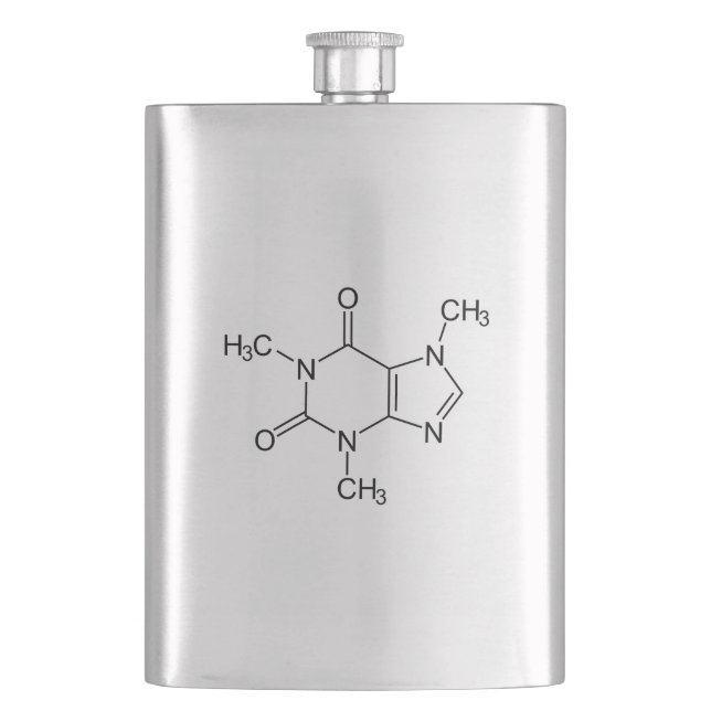 Caffeine Molecule Chemistry Coffee Atoms Flask (Front)