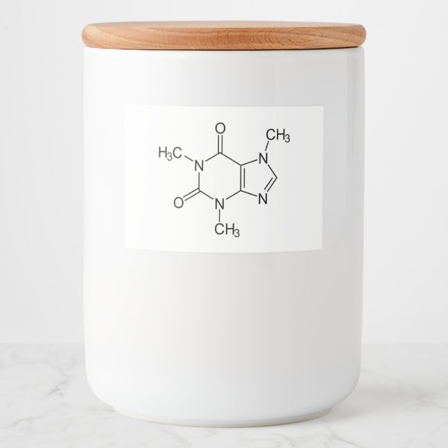 Caffeine Molecule Chemistry Coffee Atoms Food Label (Front)