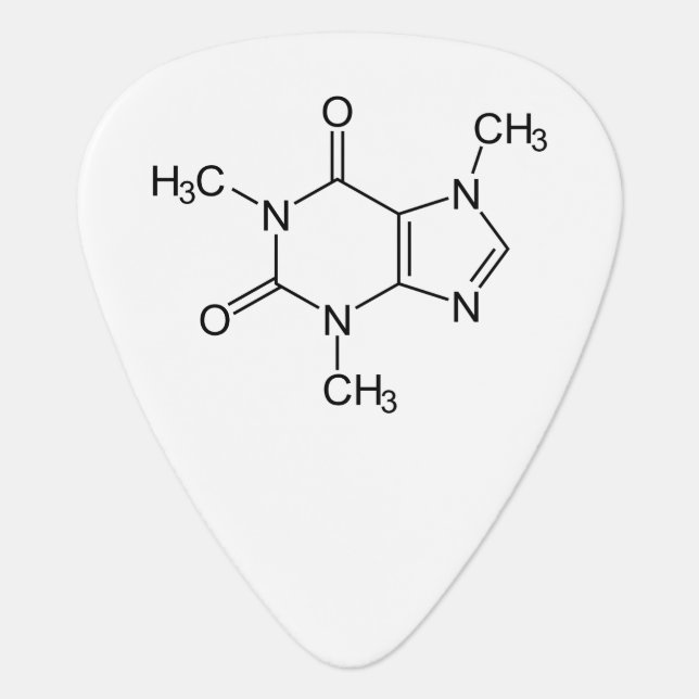 Caffeine Molecule Chemistry Coffee Atoms Guitar Pick (Front)