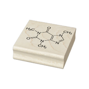 Caffeine Molecule Chemistry Coffee Atoms Rubber Stamp