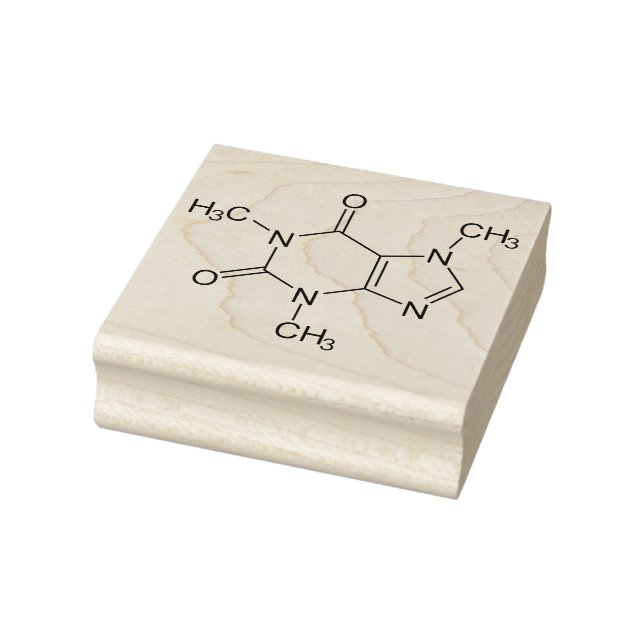 Caffeine Molecule Chemistry Coffee Atoms Rubber Stamp (Stamp)