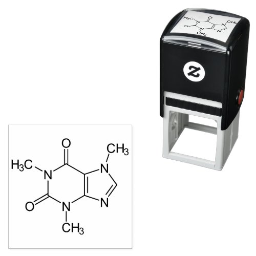 Caffeine Molecule Chemistry Coffee Atoms Self_inking Stamp