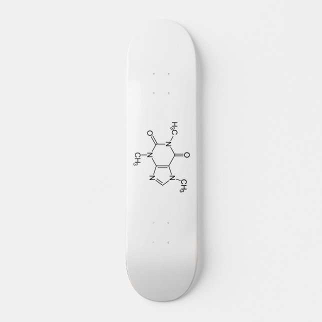 Caffeine Molecule Chemistry Coffee Atoms Skateboard (Front)