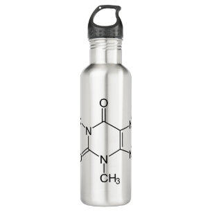 Caffeine Molecule Chemistry Coffee Atoms Stainless Steel Water Bottle