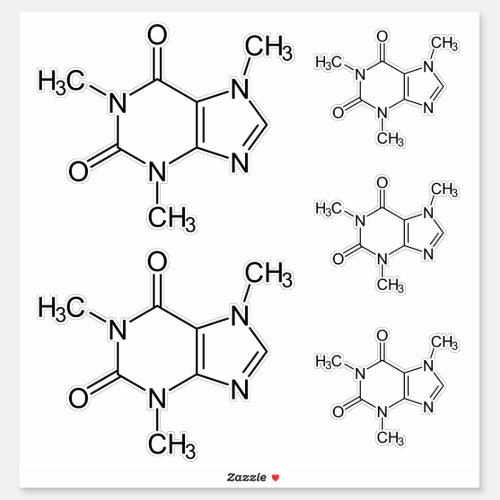 Caffeine Molecule Chemistry Coffee Atoms Sticker