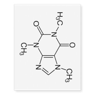 Caffeine Molecule Chemistry Coffee Atoms Temporary Tattoos