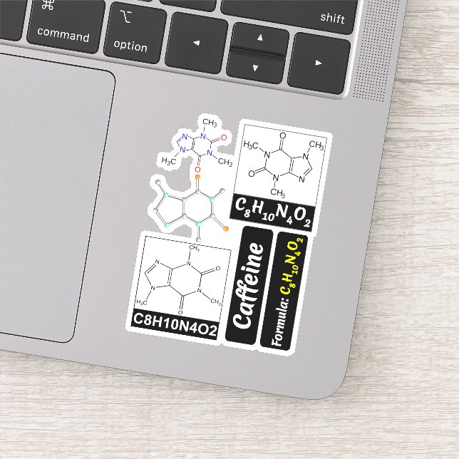 Caffeine Molecule (Chemistry Coffee) Education Sticker (Detail)