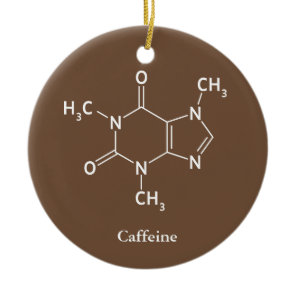 Caffeine Molecule Chemistry Coffee Lovers Ceramic Ornament