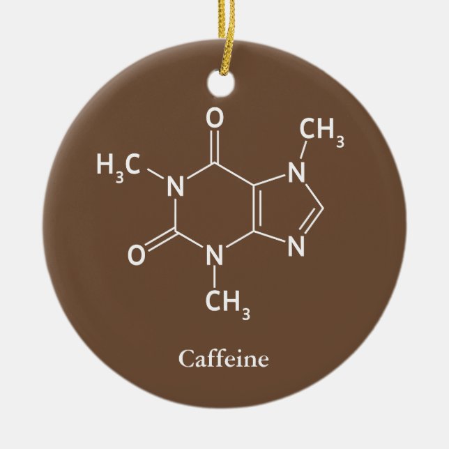 Caffeine Molecule Chemistry Coffee Lovers Ceramic Ornament (Front)