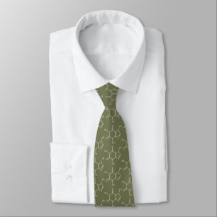 Caffeine Molecule Coffee Lovers' Meadow Green Neck Tie