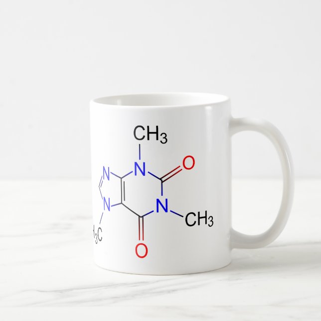Caffeine Molecule Coffee Mug (Right)