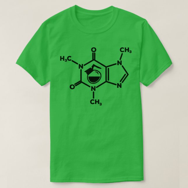 Caffeine Molecule Coffee Pot Lovers Formula Funny  T-Shirt (Design Front)