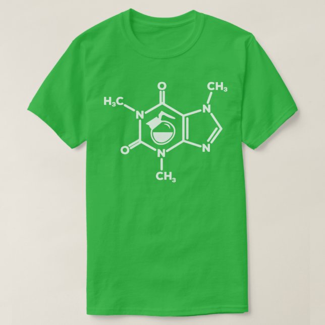 Caffeine Molecule Coffee Pot Lovers Formula Funny T-Shirt (Design Front)